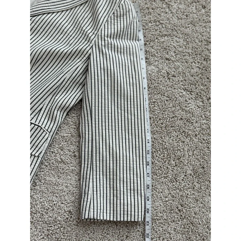 Anthropologie‎ Lafayette 148 Women's Size 6 Navy Cream Blazer Preppy Nautical